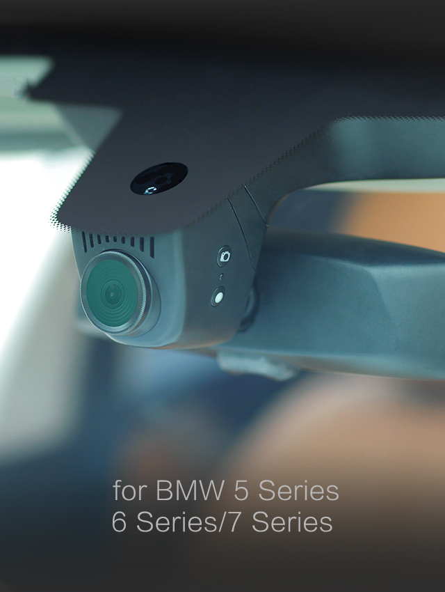 IRO羿龙宝马5系6系7系隐藏式行车记录仪偏光镜高清24小时停车监控